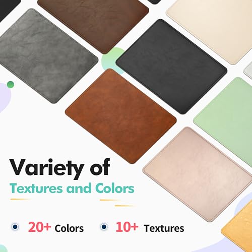 Besezx Caramel Brown Leather Mouse Pad 8x11 Inch Non-Slip Waterproof Microfiber Base