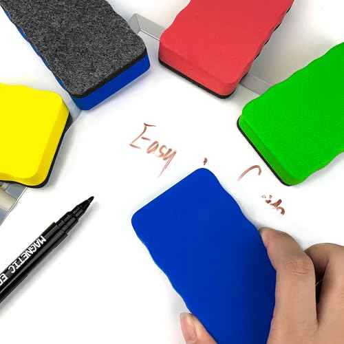 Magnetic Dry Erase Erasers, 8 Pack Whiteboard Erasers, Dry Erase Board Eraser, White Board Eraser Cleaner, 8 Colors, Office Classroom Home Supplies
