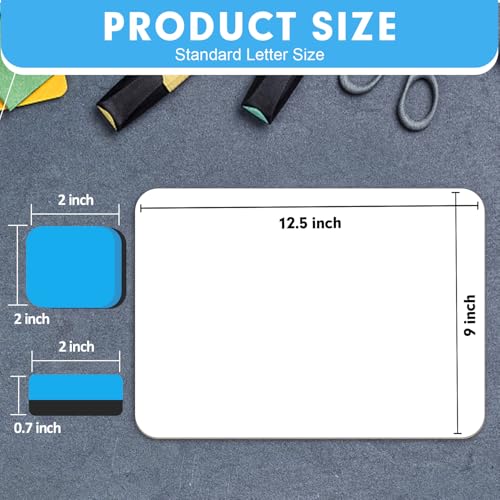 36 Pack Double Sided Dry Erase Boards with Erasers - 12.5 x 9 Inch Classroom Set