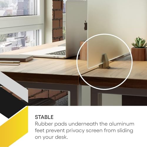OBEX Frosted 18" x 60" Acrylic Free-Standing Desk Privacy Screen