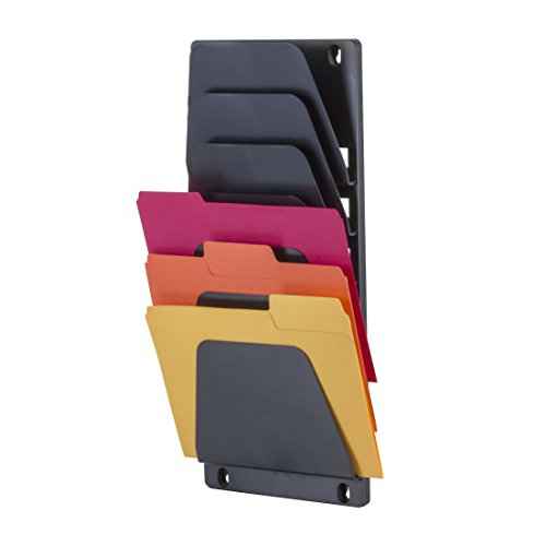 Officemate Wall File Holder, Letter/Legal, 7 Pockets, Black (21505)