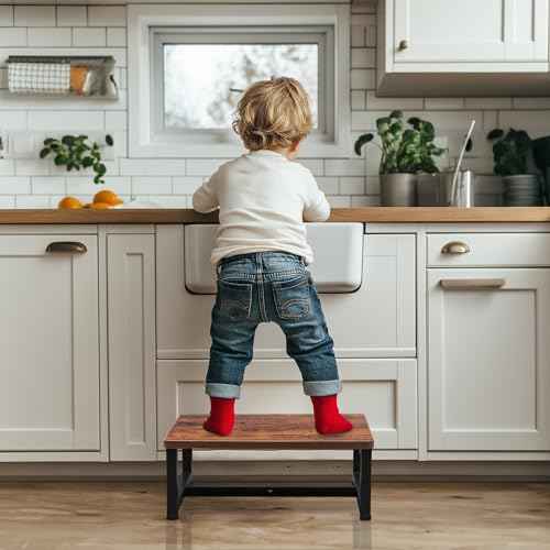 2 Pcs One Step Stool with Non-Slip Surface and Non-Slip Foot Pad Design for Adults and Seniors,Suitable for Use at Stairwells, Bedrooms, Kitchens, Bathrooms