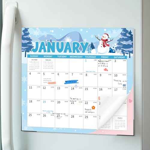 2026-2027 Magnetic Fridge Calendar, 18 Month Fridge Calendar Runs from January 2026 to June 2027 Magnetic Calendars for Refrigerator for Personal Planning and Organizing, Festival Style