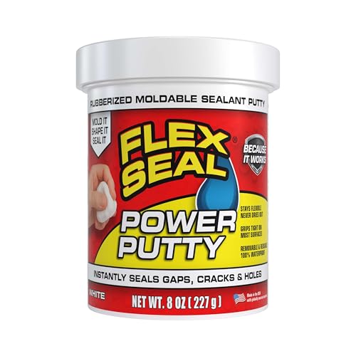 Flex Seal Power Putty White 8 oz - Moldable Waterproof Sealant for Gaps, Cracks, Holes