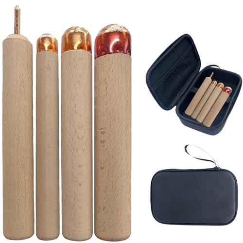 Flint Knapping Tools Kit Obsidian Crafting Tool, Dragon Crystal Stone Age Toolkit, Flint Napping Tools for Both Pros and Beginners, Including 1 Pressure Flaker,3 Copper Boppers,1 Tool Bag