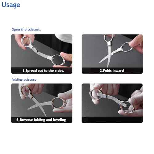 Folding Mini Scissors, Stainless Steel Retractable Small Scissors for Home Office and Travel, 2-Piece Set