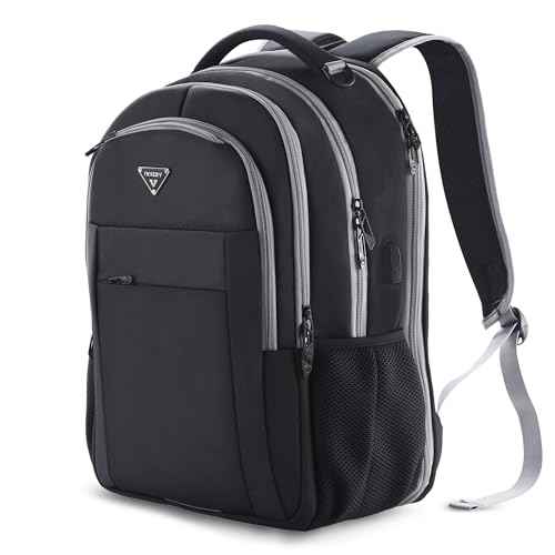 Multipocket TSA Black Travel Laptop Backpack for Men, Anti-Theft Work Business Backpack with USB Charging Port, Airline Approved Personal Item Bag,Water-Resistant Computer Bag Fits 16 Inch Notebook