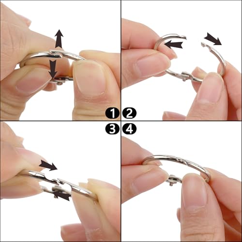 1 Inch Binder Rings 100 Pack - Nickel Plated Loose Leaf Rings for Documents, Keys, Cards