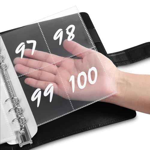 100 Envelope Challenge Binder, 25 Sheets Silkscreen Numbers to 100, Not Stickers, Reusable Tracker, Easy and Fun 100 Envelopes Money Saving Challenge Save $5050, Budget Planner & Saving Money (Black)