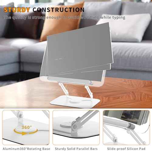 Acrylic Book Stand for Reading,Adjustable Holder with 360¡Æ Rotates Base & Page Clips,Foldable Desktop Ricer for Cookbook,Music Scores,Laptop,Tablet,Recipe,Textbook,Magazines