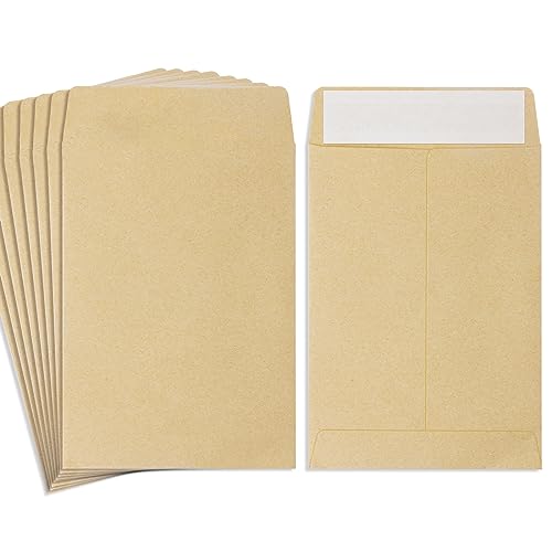 MEIXIAOVISNB58 Kraft Coin Envelopes - 100 Pack Small Sealed Seed & Office Envelopes