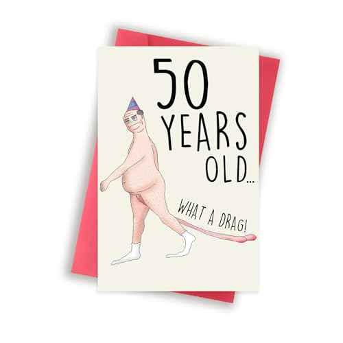 Funny 50th Birthday Card for Men Him, Happy 50 Year Old Birthday Gifts for Men Him, Happy 50th Birthday Card Gifts for Husband from Wife, 1974 Birthday Gifts for Men, 50th Bday Decorations for Men