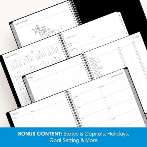 Enterprise Blue Sky 2027 Weekly & Monthly Planner Calendar 8.5x11 - Professional Organizer