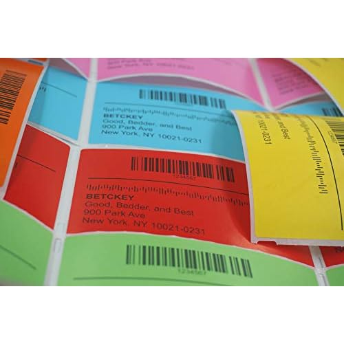 BETCKEY - 4" x 6" Shipping Labels Compatible with Zebra & Rollo Label Printer(not for dymo 4XL),Premium Adhesive & Perforated[Yellow, 6 Rolls, 1500 Labels]