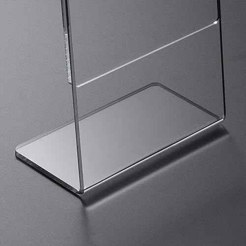 HIIMIEI 8.5x11 Acrylic Sign Holder, Slant Back Sign Holders Portrait Ad Frames Clear Durable Flyer Display Stand for Office Home Store Restaurant Pack of 12
