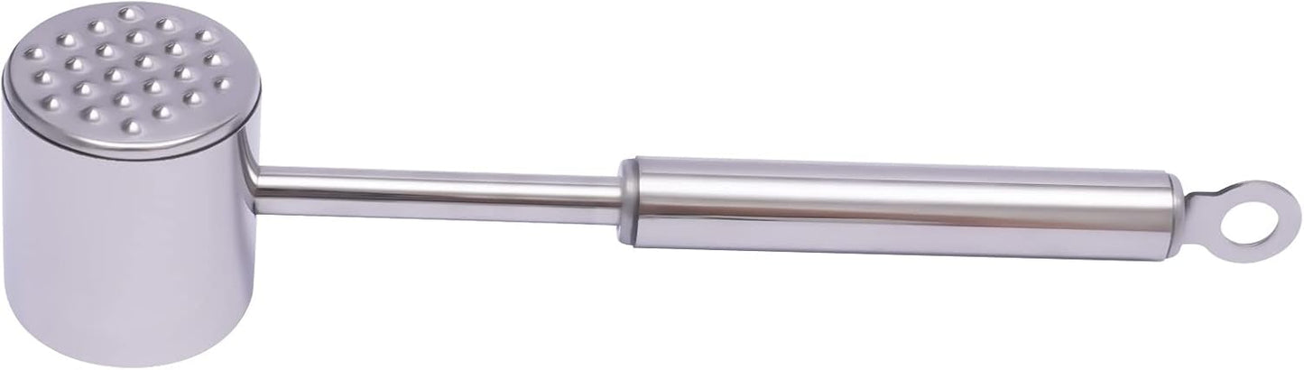 Skiennix Meat Tenderizer Hammer - Heavy-Duty Stainless Steel Mallet for Steak & Poultry | Dual-Sided Design