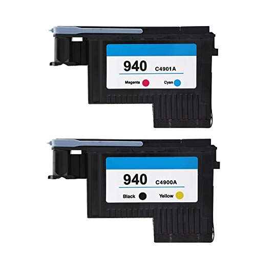 Printer Replacement Parts, Durable Easy to Install Printhead for C4900A, Smooth & Stable No Paper Jam Polished Nozzle for 8000 8500 Series(Black and Yellow + red and Blue)