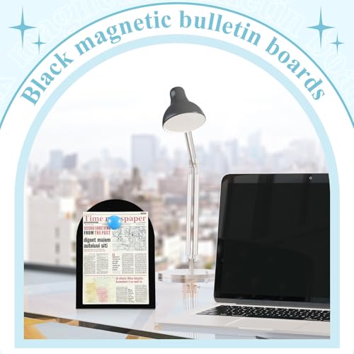 Black Magnetic Bulletin Boards 2 Pack 10x7 Inch Arched Display Stand for Home Office School