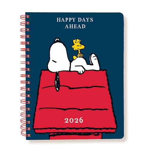 Graphique 2026 Spiral Frosted Cover Planner | 18 Month Organizer July 2025 - Dec. 2026 | Weekly & Monthly Spreads | To-Do & Note List | Reference Tabs | Reminder Stickers | Snoopy on House | 8¡± x 10¡±