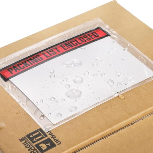 Sales4Less Waterproof Packing List Envelopes 4.5x5.5 Inch Self-Adhesive Clear Bags Pack of 1000