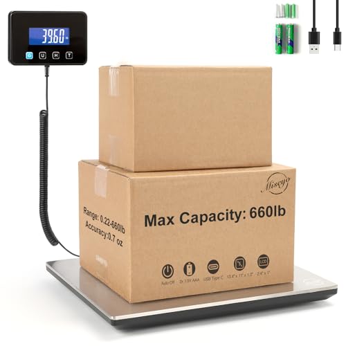Miseyo Digital Shipping Scale 660lbs with High Precision Stainless Steel Postal Weighing Platform