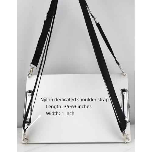 Metal Double Clips Clipboard for Working While Walking with Shoulder Straps,A4/Letter 8.5 "X11 Aluminum Clipboard with Pen Holder