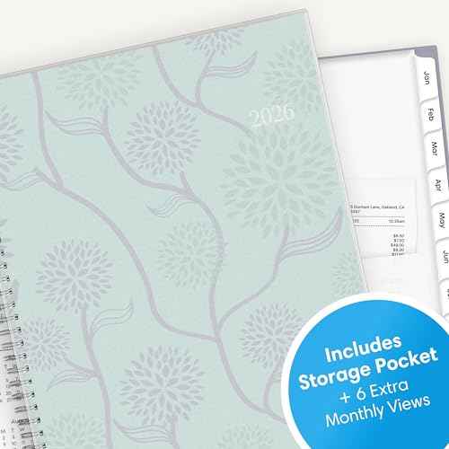 Blue Sky 2026 Weekly and Monthly Planner Calendar, January 2026 - December 2026, 8.5" x 11", Flexible Cover, Laminated Tabs, Durable Twin Wire Binding, Storage Pocket, Rue Du Flore