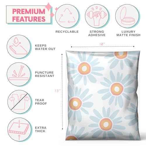 Picksie Mailers - Boho Poly Mailers 10x13 100 Pack Bundle Bulk Polymailers Shipping Supplies for Small Business Boutique Envelope for Clothing Cute Designer Plastic Bags - Boho Bundle