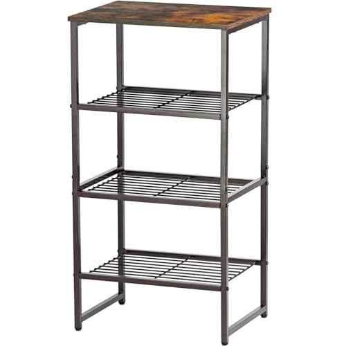 4 Tier Printer Stand, Spacious Floor Mount, Metal, Industrial, Printer Table Holder with Storage Shelf for Home Office Fax Machine Scanner