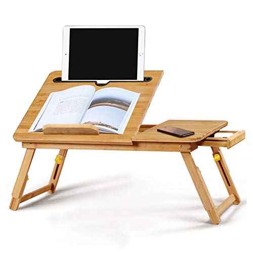 Lap Desk Bamboo Bed Tray Table Fits up to 17.7 Inch Foldable Laptop Desk for Breakfast Homework Study Reading Eating Food Tray Table