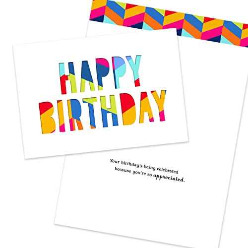 Hallmark Business Bulk 25 Pack Assorted Birthday Cards for Employees & Customers (Celebrated & Appreciated), 5 x 7 Cards, Message Inside, Envelopes Included