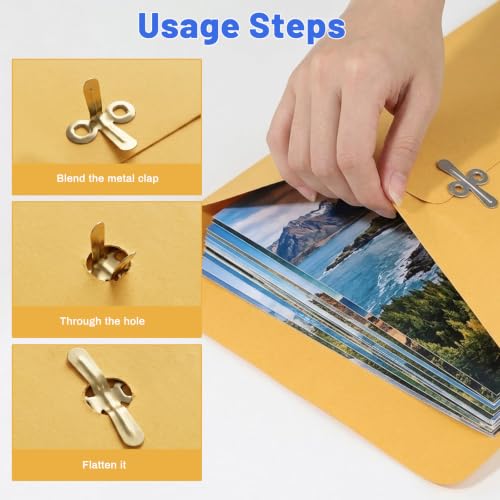 300 Pack 6x9 Brown Kraft Manilla Envelopes with Metal Clasps for Mailing & Storage