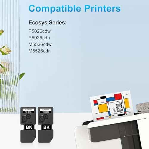 Compatible Toner Cartridge Replacement for Kyocera 5242 TK5242 TK-5242K for Ecosys M5526cdw M5526cdn P5026cdw P5026cdn Printer (2 Black)