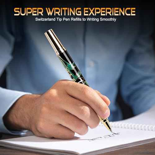 24K Gold Luxury Rollerball Pens for Men Women, Smooth Writing Premium Office Pens for Business, Panda Design Executive Gift for Boss Birthday Anniversary (Black)