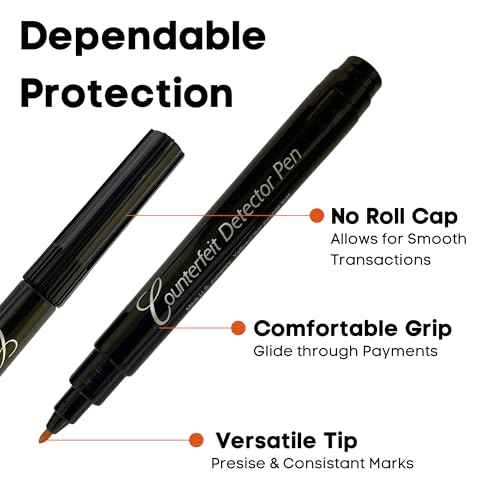 Dri Mark 30 Pack Counterfeit Bill Detector Marker Pen, Made in The USA, 3 Times More Ink, Pocket Size, Fake Money Checker - Money Loss Prevention Tester & Fraud Protection for U.S. Currency