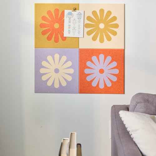 Felt Right Mini Daisy Checker Dusk | Classroom Decor | Acoustic Wall Panels | Home Decor | Felt Wall Panels | Felt Tiles for Accent Walls | Decorative Bulletin Board