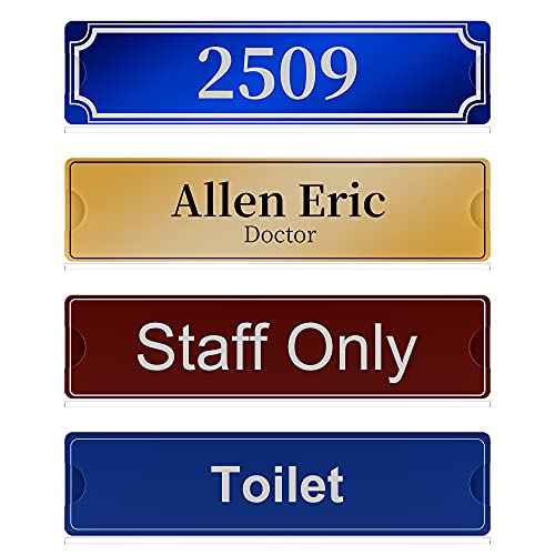 Richboom Acrylic Wall Name Plate Holder, 2x8 Inch, 5 Pack Clear Acrylic Sign Holder Frame with Adhesive Tapes, Door Plates for Home, Office, Classroom