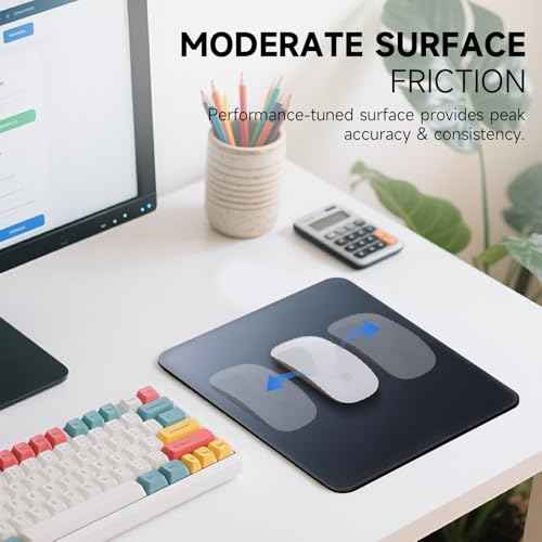 Premium Mouse Pad with Stitched Edges ? 10.2 x 8.3 in | Smooth, Washable Mat with Non-Slip Base | Personalized Cute MousePads for Laptop, Computer, Office, Home (Gray-Black Gradient)