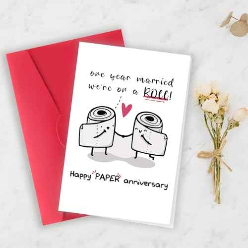 Happy 1st Anniversary Wedding Gifts for Him Her, Funny Paper Anniversary Cards for Wife Husband, Romantic 1 Year Anniversary Card for Couple, First Aday Day Gifts