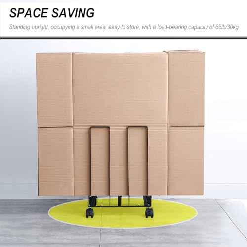 Carton Stand for Boxes, Portable Carton Storage Rack with Wheels, Cardboard Storage Carton Cart for Home Warehouse and Supermarket (White, 10.24x12.2x17.13in)
