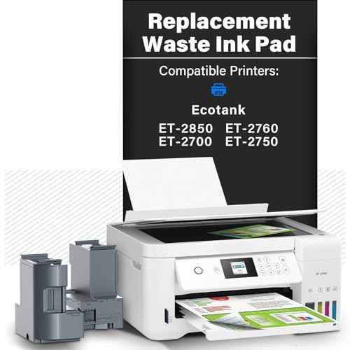 Waste Ink Pad Replacement with Reset Software for Ecotank ET-2850 ET-2760 ET-2750 ET-2700 ET2850 ET2760 ET2750 ET2700 2850 2760 2750 Printer, Maintenance Box with Reset Software (2 Packs)