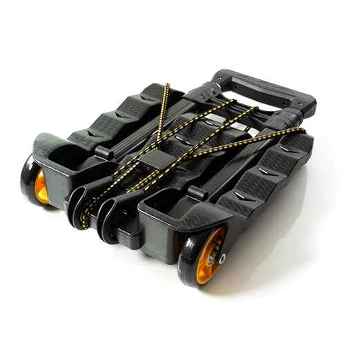 Folding Luggage Cart with Wheels ? Foldable, Compact, Lightweight - Portable Hand Truck and Collapsible Dolly - Fold Up Trolley Carrier for Travel, Moving, Office ? Complete with Canvas Bag