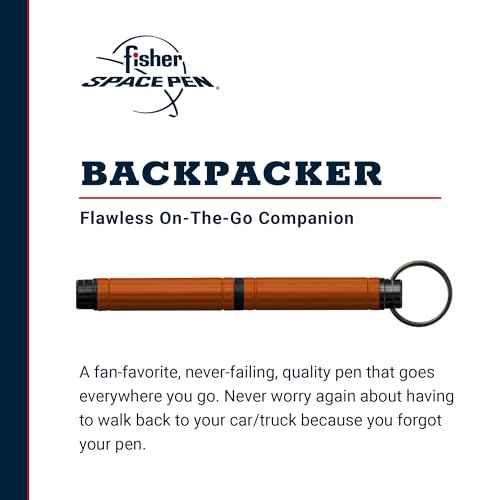 FISHER Space Pen Backpacker Space Pen, Orange, Ballpoint, Black Ink, Gift Box, Made in the USA