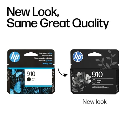 HP 910 Black Ink Cartridge - 1 Pack for OfficeJet 8010, 8020 Series, Instant Ink Compatible
