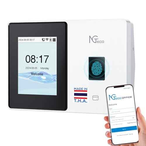 NGTeco Cloud-Based Time Clock, Fingerprint+RFID Time Clocks for Employees Small Business with Battery, 2.4G & 5G WiFi Remote Control Clock in Machine with Software £¦ iOS/Android App, No Monthly Fee