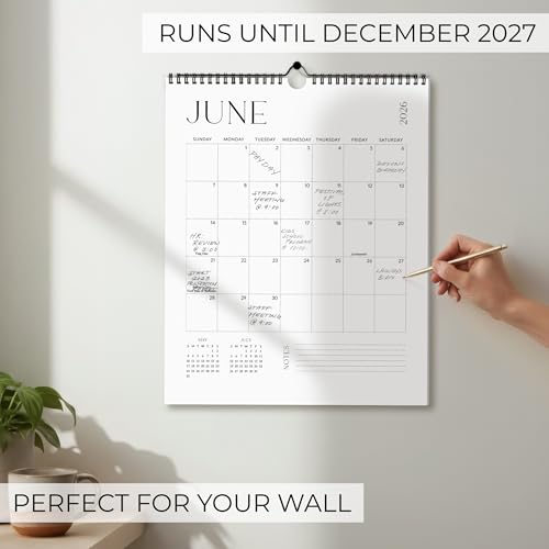 2026-2027 Wall Calendar - Full Year Planning & Office Organizer, Black & White