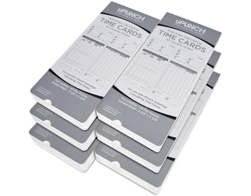 300 uPunch Time Cards for HN4000 AutoAlign Time Clocks - Compatible, Jam-Free, Bulk Pack
