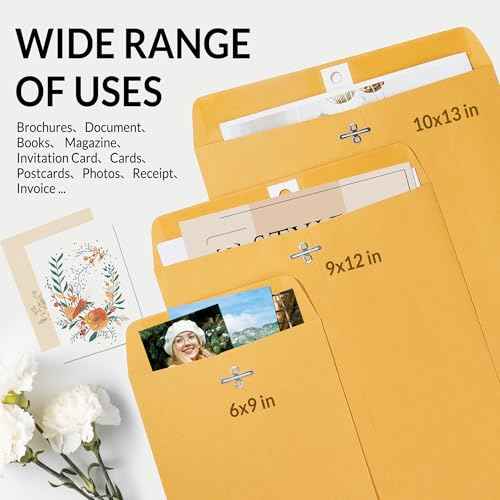 SUNEE Envelops, 9"x12" Brown Kraft Envelopes with Clasp Closure, 28-lb Paper Mailing Envelopes, 20 Count, Great for Filing, Storing or Mailing Documents