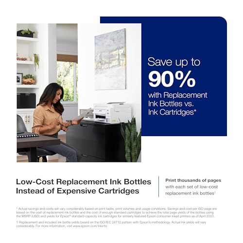Epson EcoTank ET-4800 Wireless All-in-One Cartridge-Free Supertank Printer with Scanner, Copier, Fax, ADF and Ethernet ? Ideal-for Your Home Office, White