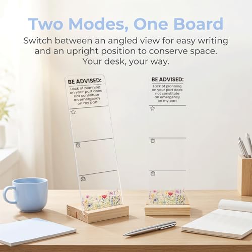 ENGVZ Advised Funny Office Sticky Notes Monitor Memo Board with Removable Wooden Base
